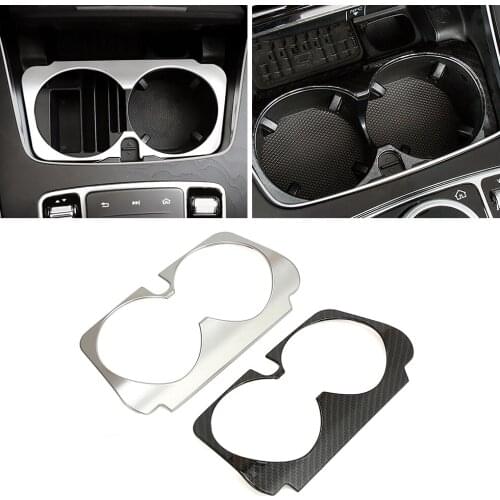 For Mercedes Benz C E GLC Class W213 W205 X253 Interior Central Console Part Modify Water Cup Holder Frame Molding Cover Trim
