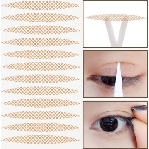 240PCS Mesh Double Eyelid Tape Lace Both Side Sicked Small Midium Large Self-adhesive Paste Transparent Invisible Eyelid Sticker