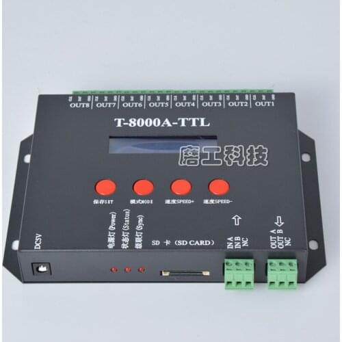 DMX 512 Led Controller 8-Port SD Card Programmable DMX console computer programming off-line SPI signal DMX512 Decoder