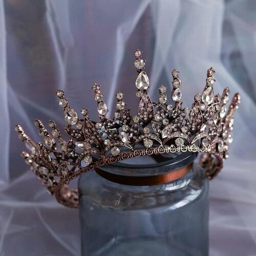 Royal Baroque Crown Headpieces Headband Bridal Tiaras Crown Set Wedding Hair Accessory Prom Headdress