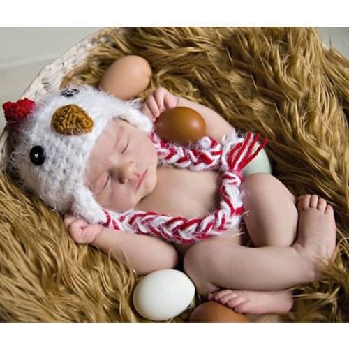 New born cute chicken hat baby photography props newborn beanie infant knit cap shooting baby photo fotografie prop accessories