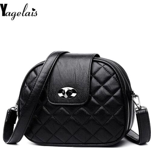 Fashion Crossbody Bags for Women 2019 High Capacity 3 Layer Shoulder Bag Diamond Lattice High Quality Leather Female Flap Bags
