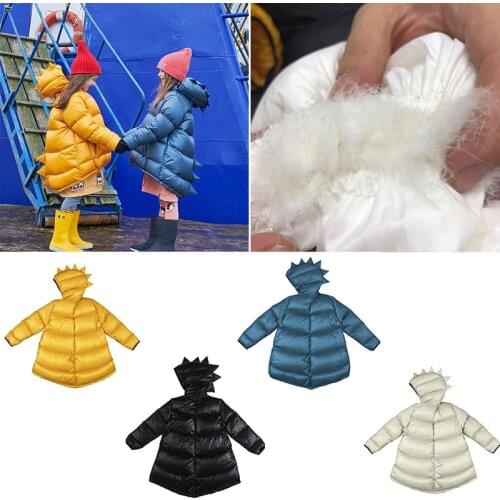 90% Duck Down Coat Kukukid High Quality Kid Boys Girls Dinosaur Down Coat Children Fashion Brand Warm Portable Long Coats