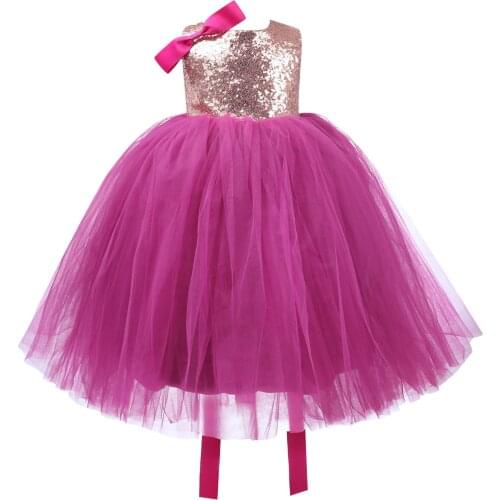 Golden Sequin Baby Girl Dress Violet Tulle Christening Gown Baptism Wedding Clothes Newborn Infant Birthday Party Princess Dress