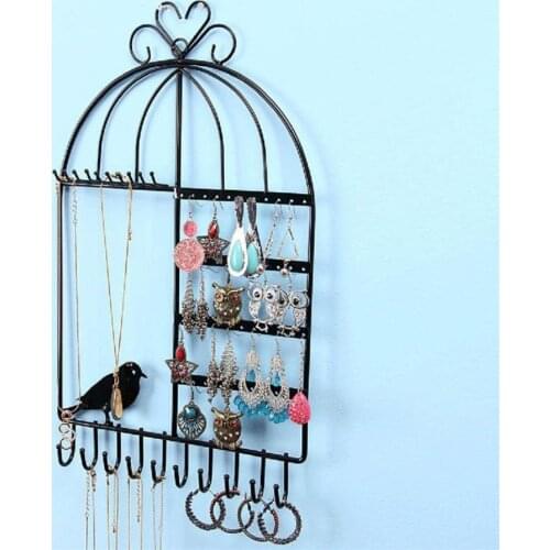 Birdcage Shape Jewelry Stand Rack Earrings Necklaces Organizer Display Holder Jewelry Display Rack Ear Stud Stand