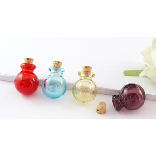 2PCS 15/18/20MM Murano Glass Essential Oil Vial Ball Aroma Vials Pendant Essential Oil Bottle Pendants