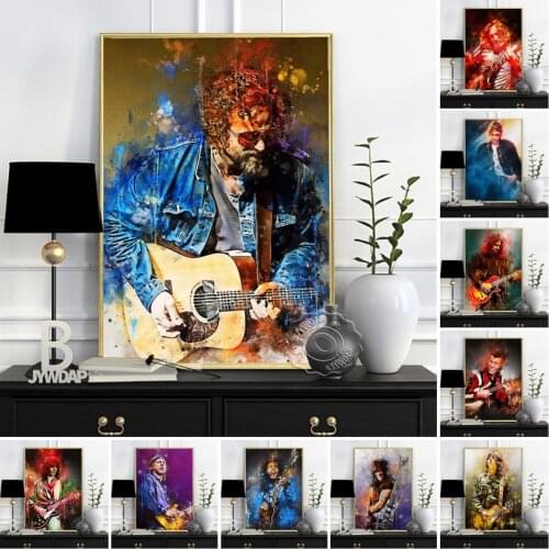 Rock Star Neo-Expressionism Poster, Joe Walsh Michael Glabicki Michael Bernard Bloomfield Wall Art, Fashion Singer Home Decor