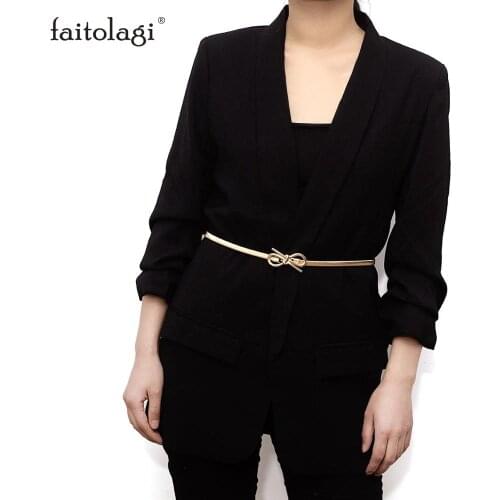 Metal Belt With Buckle Women Stretch Skinny Bowknot Belt Femme Sweater Dress Easybelt Waist Belt cinturones para mujer