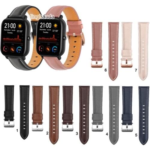Fashion Leather Watch Bands Straps for Huami Amazfit GTS 2 for GTS2 mini /bip lite Wrist band strap Elegant Bracele 20mm