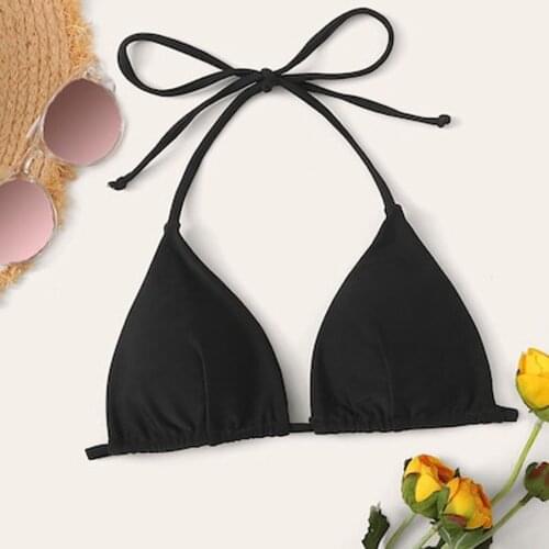 Sexy Women Bikini Tops Black Sexy Bra Solid Color Padded Swimwear Bathing Beachwear Swimming Top Swimwear Swimsuit Women 2021