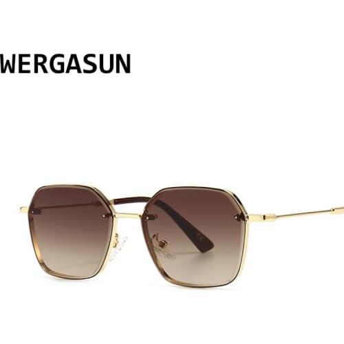 WERGASUN Sunglasses Women Retro Brand Designer Classic Sun Glasses For womenLuxury Ladies Sunglasses Mirror Female Oculos