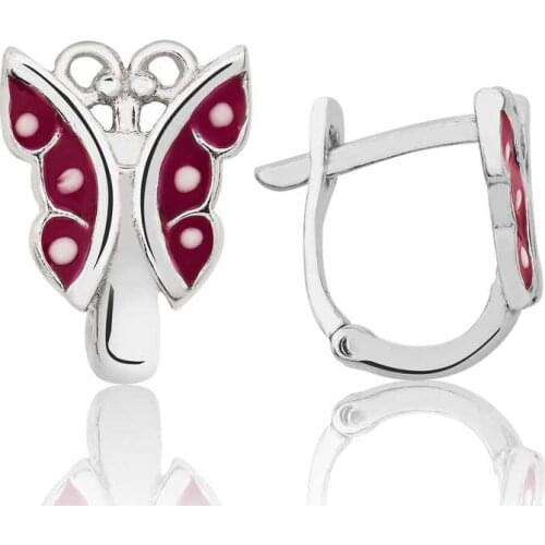 Tevuli 925 Sterling Silver Red Butterfly Child Tag