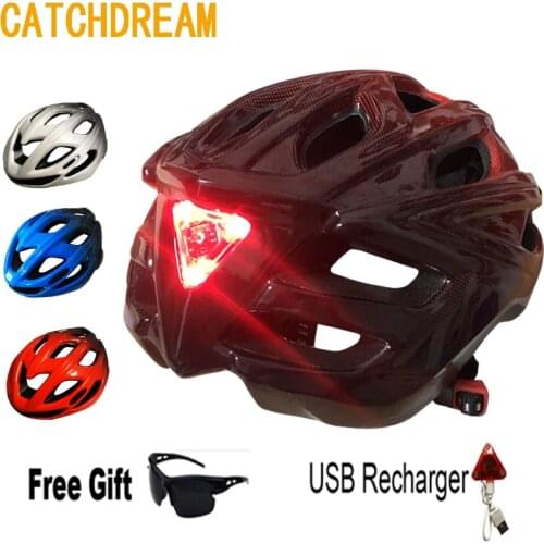 CATCHDREAM Road Cycling Bike Helmet With LED Light In-mold Safety MTB Bicycle Ciclismo Casco Bicicleta Helmets For Men & Women