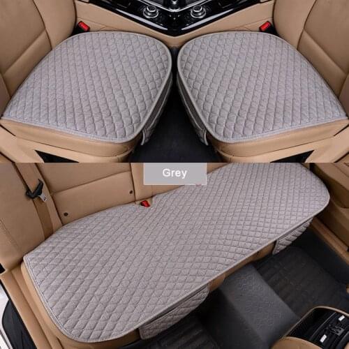 Linen Fabric Car Seat Cover Four Seasons Front Rear Flax Cushion Breathable Protector Mat Pad Auto accessories Universal Size