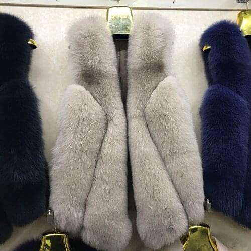 Women real fox fur vest 100% natural fur gilet coat female New Arrivals Autumn Winter Warm Fashion Waistcoat