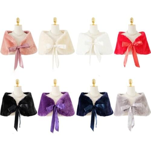 Winter Warm Fur Shawl Bridal Boleros 8 Colors Women Bolero Faux Fur Cape Shawl Wedding Evening Party Dress Capes Prom Coat Shrug