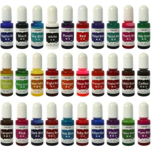10ML Crystal Epoxy Pigment UV Resin Dyes DIY Jewelry Colorants Art Crafts Coloring Liquid Decoration 30 Colors