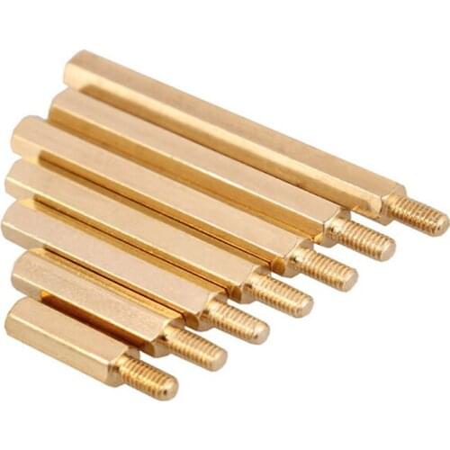 10pcs/lot Gold Color screw Single Head Copper Hexagon Type Security M3*20+6-M3*50+6