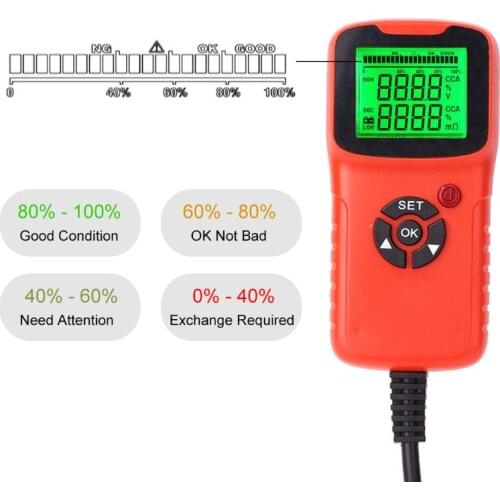 12V Car Battery Test Analyzer Resistance CCA Voltage Tester Auto Diagnostic Tool