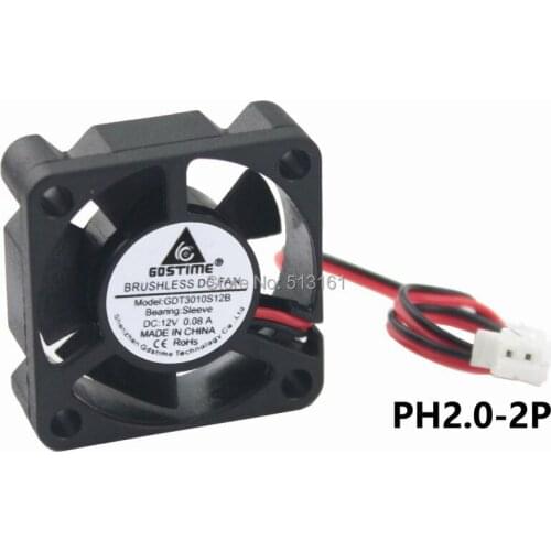 2pcs/lot Gdstime 12V 2Pin 3010 30*30*10mm 30mm DC Cooler Motor Heatsink Cooling Fan