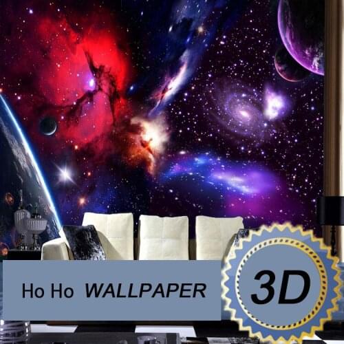 3D wallpaper Star Universe theme bedroom ceiling KTV bar backdrop Planet Seamless large mural Custom Size