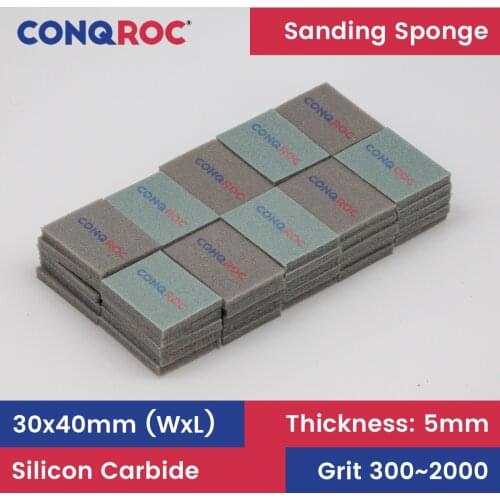 50 Pieces 30x40mm Rectangle Flexible Soft Sanding Sponges Dry Wet Sanding Paper for Toy Model Plastic Metal Polishing