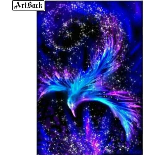 5d diy diamond painting phoenix full square rhinestone mosaic art 100% resin round diamond embroidery wall sticker animal