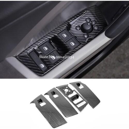 ABS Matte/Carbon fiber LHD Door Window glass Lift Control Switch Panel Cover Trims Car Styling For Audi Q3 2019 2020 Accessories