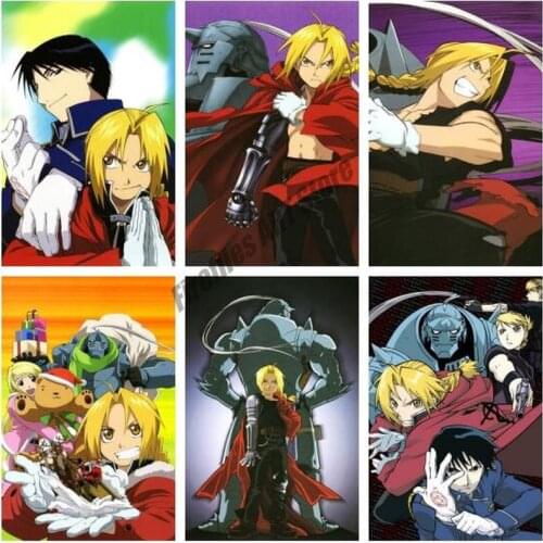 5D DIY Diamond Painting Fullmetal Alchemist Anime Cross Stitch Kits Mosaic Diamond Embroidery Full Square Drill Home Decoration