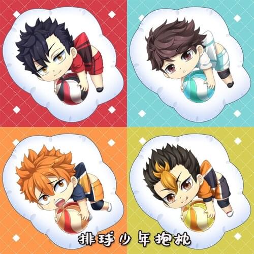 Anime Haikyuu Plush Pillow Doll Shoyo Hinata Oikawa Tooru Tobio Kageyama Kawaii Cartoon Cosplay Accessories Props