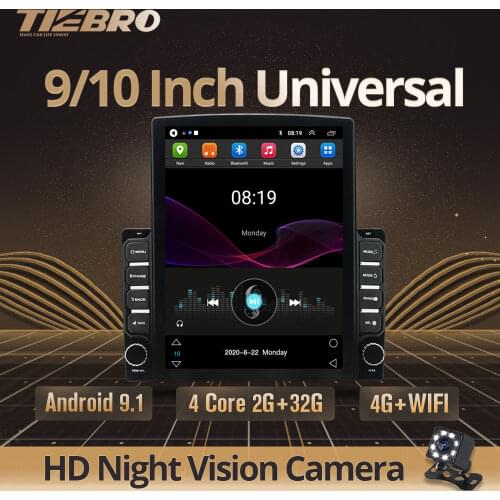 TIEBRO 9.7 Inch 2din Android 9.0 Car Radio For Universal 2GB +32GB Car DVD Player GPS Radio Wifi 2Din For Universal Autoradio