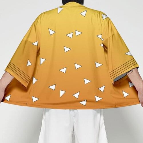 Demon Slayer Kimetsu no Yaiba Agatsuma Zenitsu Kamado Tanjirou Tomioka Giyuu Himejima Kyoumei Cloak Haori Kimono Yukata Cosplay