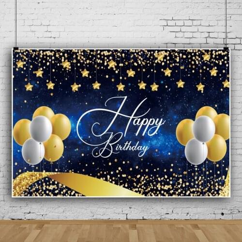 Birthday Wishes Stars Balloon Ribbon Background for Portrait Photography Party Decors Backdrops Photocall Studio Accessories