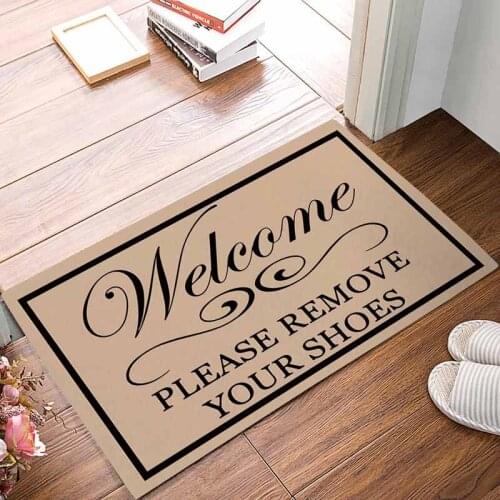 Welcome Doormat, Please Remove Your Shoes Indoor/Outdoor Non-slip Rubber Welcome Mats Floor Rug for Bathroom/Front Entryway