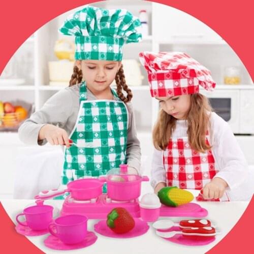 EBOYU(TM) Colorful Kitchen Play Set Toy Kitchen Cook Toy with Kitchen Utensils and Tableware Fruits for Girls Cooking Food Dish