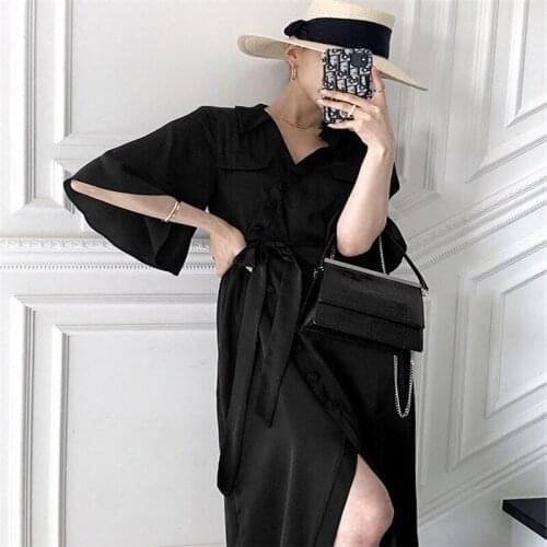 Elegant French Flare Sleeve Flowy Dress