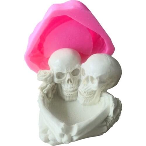 DIY Resin Mold Suitable for Jewelry Silicone Resin Molds Including Couple Skull-shaped Ashtray Silicone Mold for Men N2UE
