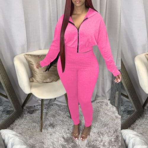 Gaono Fashion Women Cute Clothing Set Back Tassel Zipper Hooded Top and Pants Two-piece Suit for Vacation Party Sports Fitness