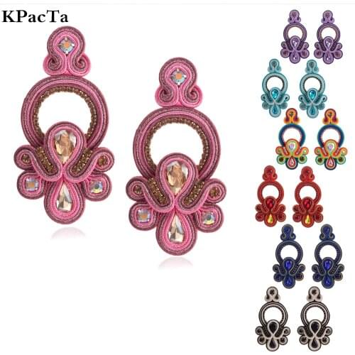 KPacTa Wholesale Fashion Luxury Ladies Earrings Handmade Ethnic Earrings for Women Pendant Earrings Party National Wind Gift