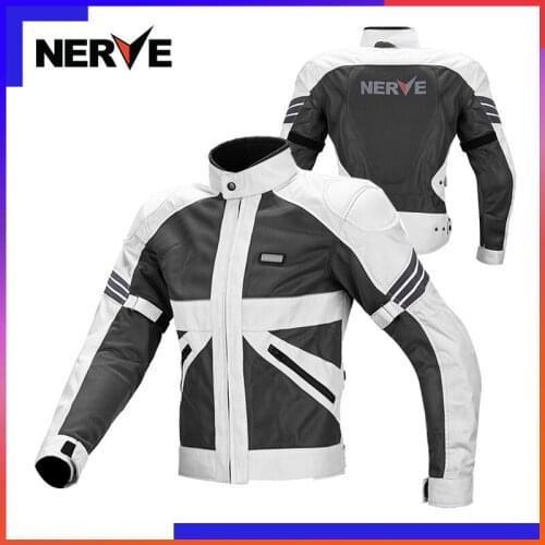 NERVE Mens Motorcycle Jacket Pants Summer Breathable White Green Stylish Detachable CE Protection Armor/ Motocross Accessories