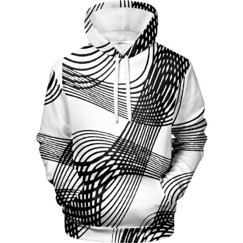 3D Digital Hooded Mens And Wmens Casual Line Art Color Printing Summer New Products
