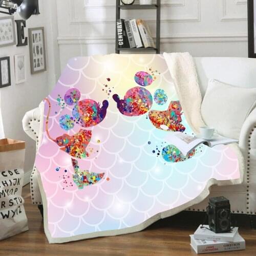 Disney Cartoon Mickey Blanket Soft Flannel Sherpa Sherpa Summer Covering Blanket Throw for Children Kids on Bed Sofa Couch