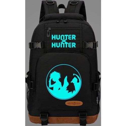New Luminous Anime HunterxHunter Boys Girl Kids School Book Bags Women Bagpack Teenagers Canvas Men Laptop Travel Backpack