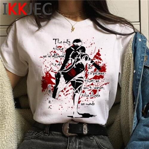 Attack on Titan Shingeki No Kyojin t-shirt clothes male casual couple clothes harajuku kawaii streetwear aesthetic tshirt