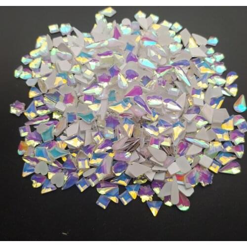 Wholesale 1440pcs/bag Hot Sale Colorful Nail Art Rhinestones Flat Design Crystal AB Glass Stones For 3D Nails Art Decorations