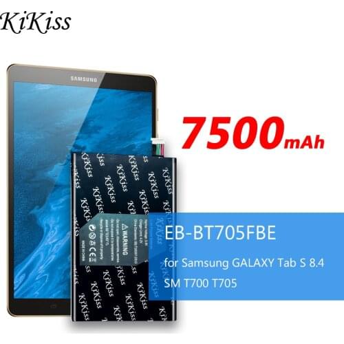Original KiKiss Battery For Samsung GALAXY Tab S 8.4 SM T700 T705 Tablet Battery 7500mAh EB-BT705FBC EB-BT705FBE SM-T700