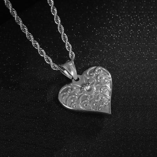 Heart Stainless Steel Metal Pendant Necklace For Women/Men Fashion Vintage Love Necklace Male/Madam/Lovers Charm Jewelry