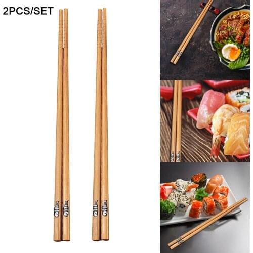 2 Pair Japanese Bamboo Sushi Chopsticks Fish Print Food-grade Tree Lacquer Chopsticks Tableware Dinnerware Sushi