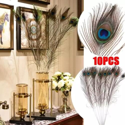 10 Pcs/lot Peacock Feathers 25-32 CM for Decoration DIY Jewelry Accessories Natural Peacock Feather Decor Wedding Home Decors