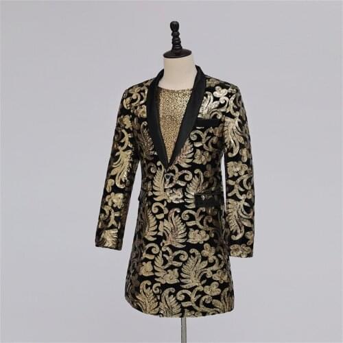 Luxury red fire pattern black full sequined long jacket club/show/red carpet/tuxedo jacket